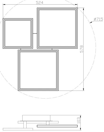 Top Light - LED Dimmelhető felületre szerelhető csillár LED/50W/230V 3000-6500K fehér + távirányító
