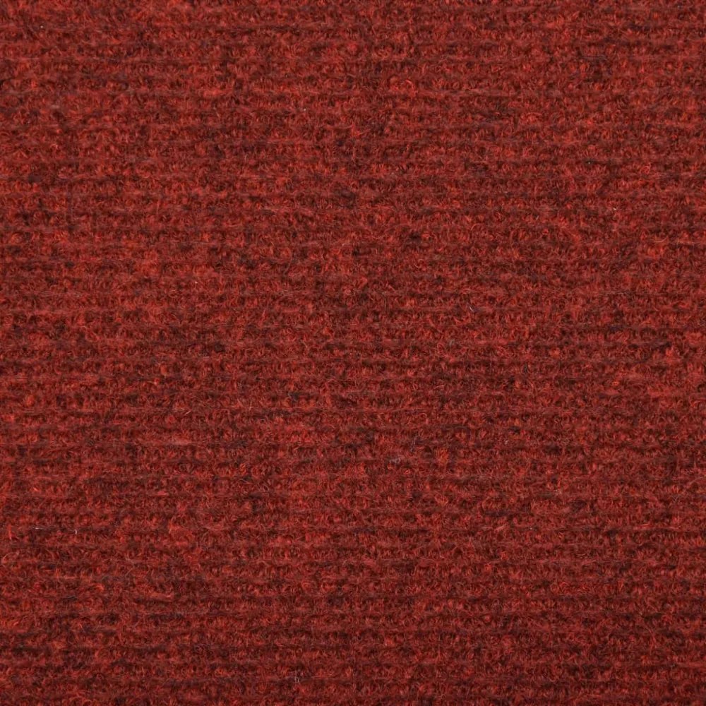 15 db tűvel lyuggatott piros szövet lépcsőszőnyeg 65x21x4 cm