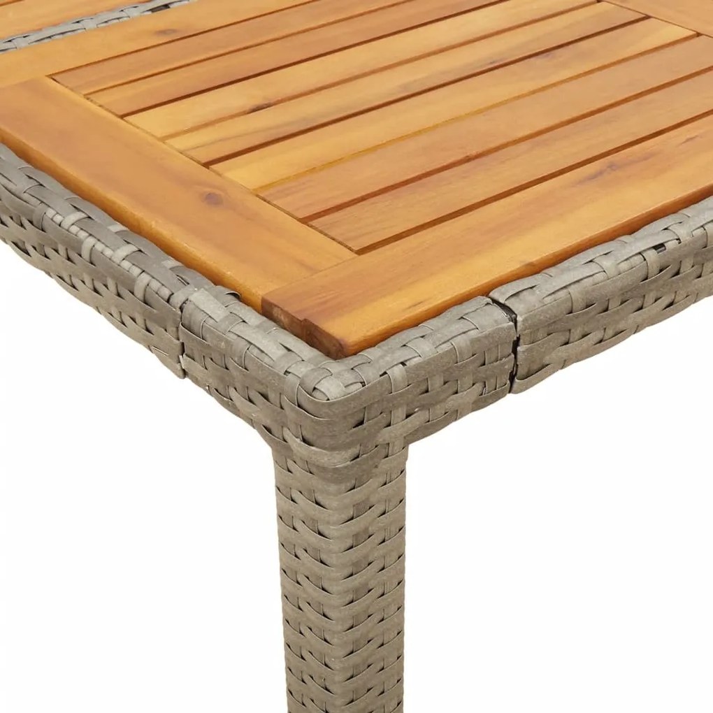 9részes szürke polyrattan/akácfa kerti étkezőgarnitúra párnával
