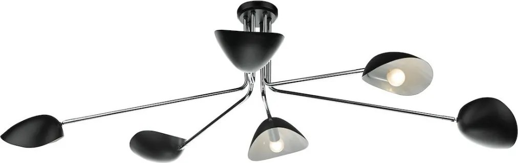 DAR LIGHTING KRU6422 KRUG Mennyezeti Csillár Fekete, Csiszolt Króm E14 IP20