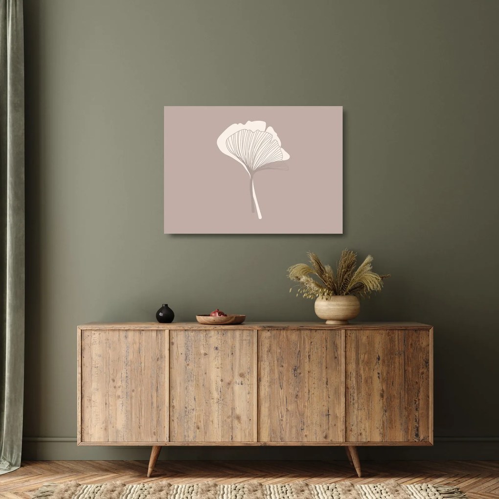 Üveg kép - Bézs színű levelek N⁰3 (70x50 cm)