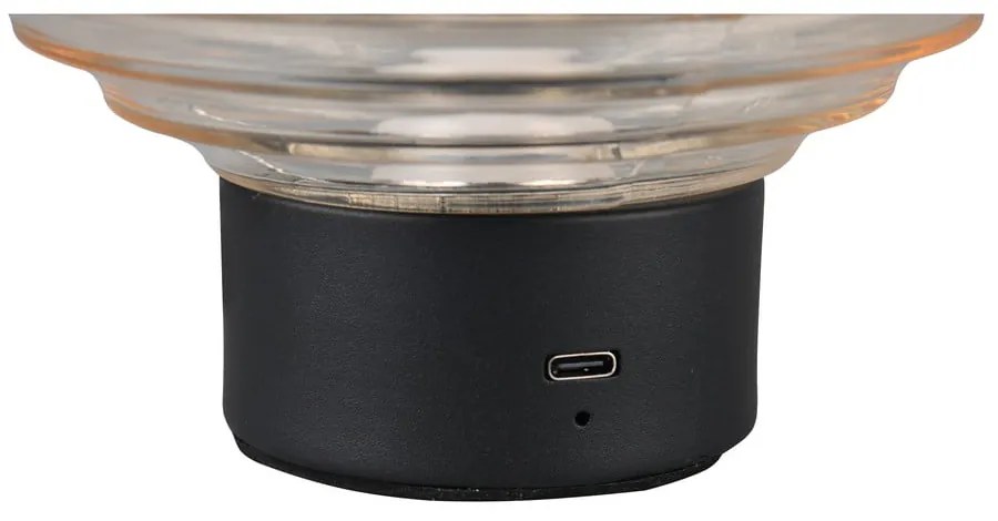 Fekete-bézs LED dimmelhető asztali lámpa üveg búrával (magasság 14,5 cm) Earl – Reality