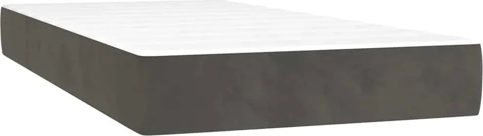 vidaXL szürke bársony zsebrugós matrac gyerekeknek közepes keménységű 80 x 160 cm