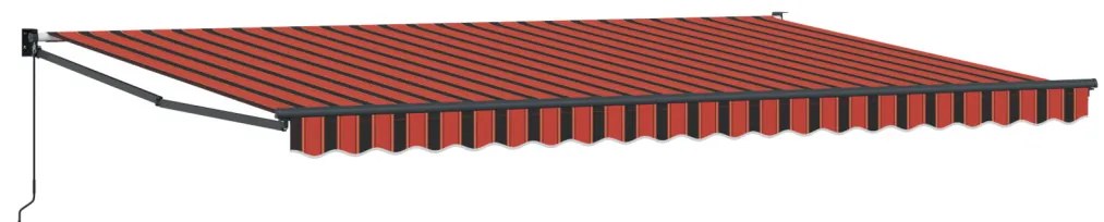 Manuális Behúzható Napellenző Narancs és Barna 500x300 cm