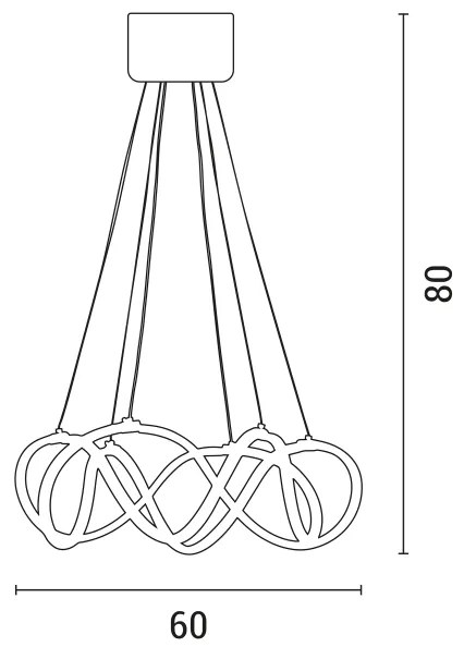 LED Csillár zsinóron LED/54W/230V 3000/4000/6000K arany