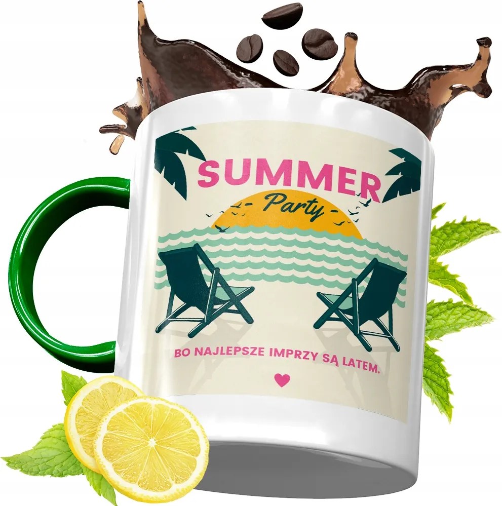 Zöld Bögre Party Ajándék Születésnapra, fényképes nyomattal