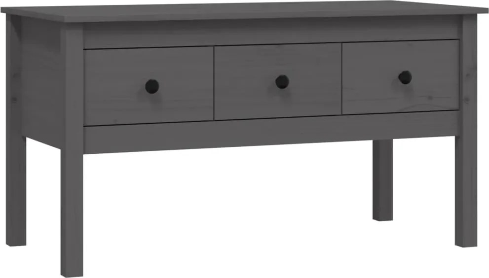 vidaXL szürke tömör fenyőfa dohányzóasztal 102 x 49 x 55 cm