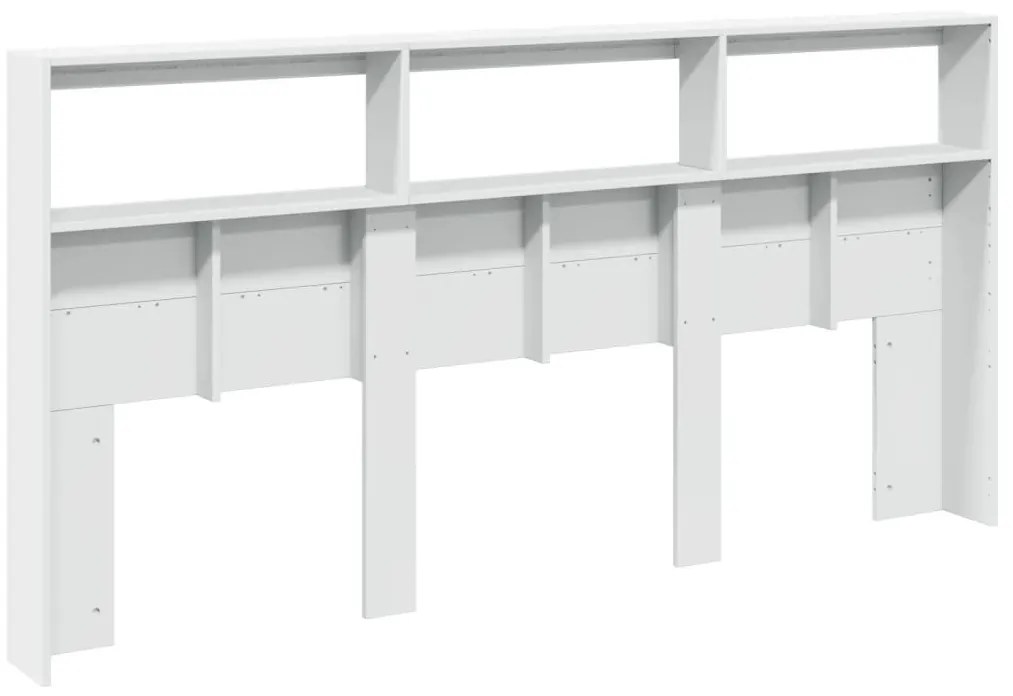 fehér áthidalószekrény LED-világítással 200 x 17 x 102 cm