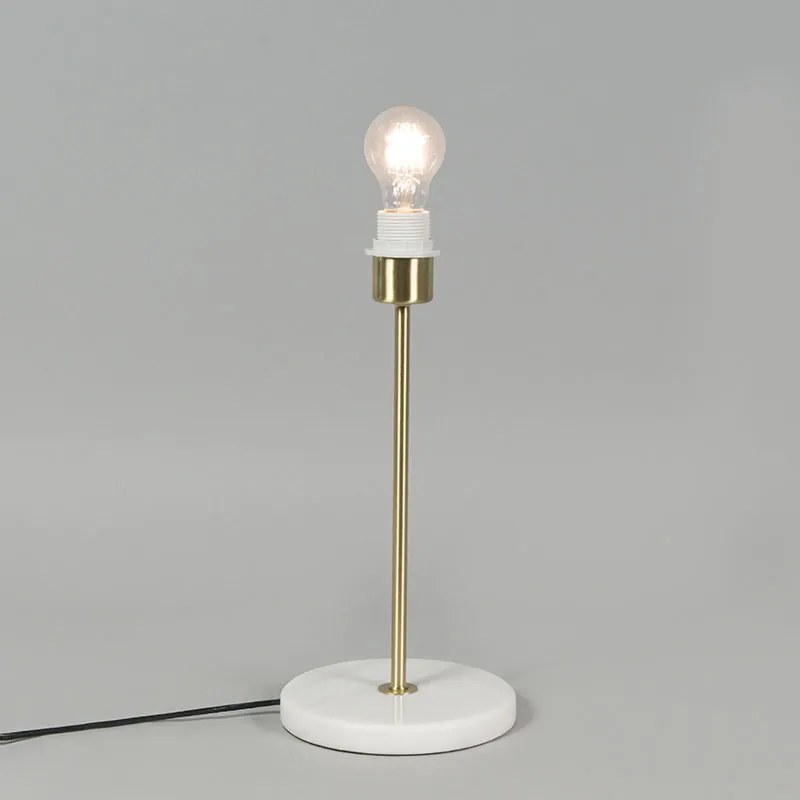 Retro asztali lámpa sárgarézzel és Granny Frame fekete kerettel 25 cm - Kaso