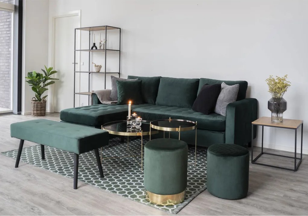 Venezia dohányzóasztal, üveg, sárgaréz színű acél 48x48cm