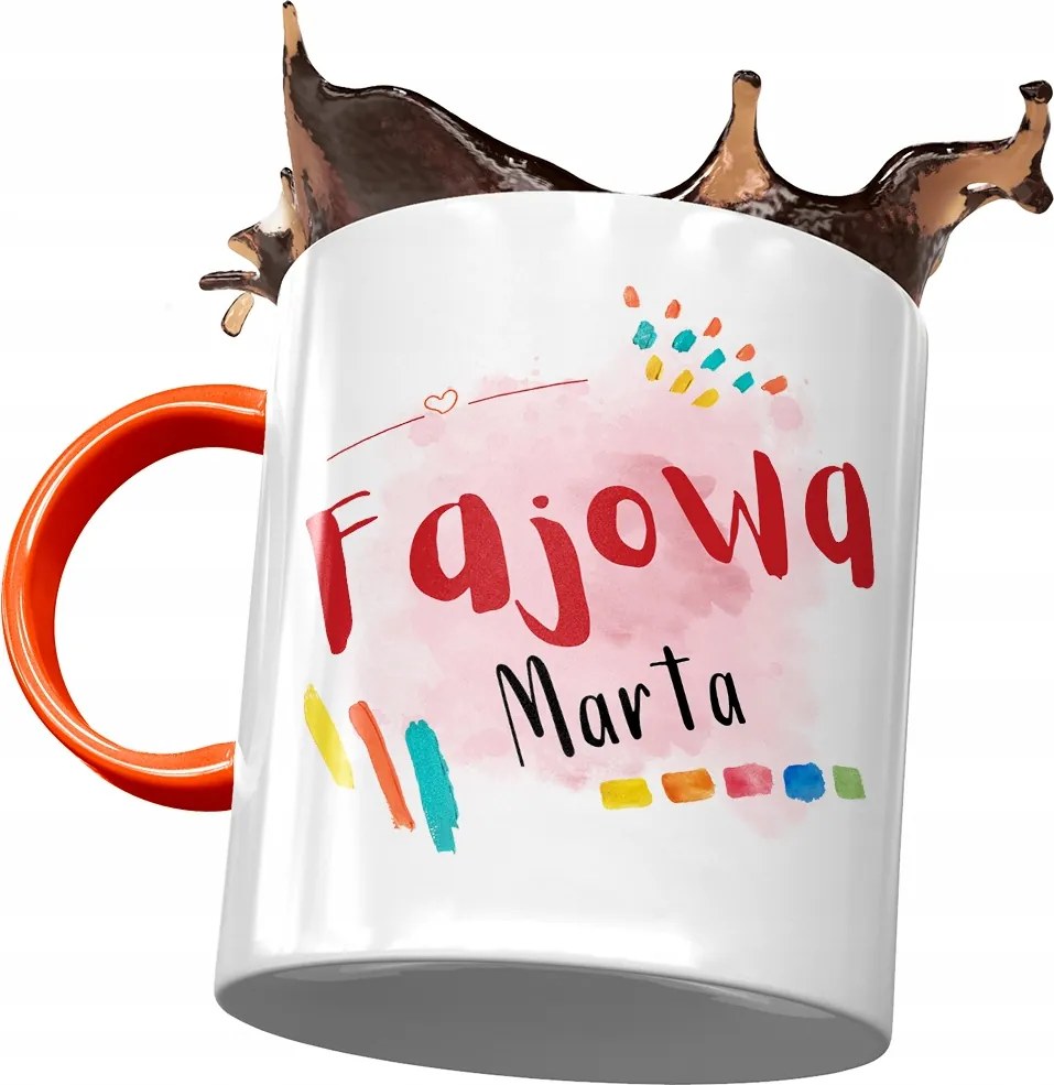 Narancssárga bögre Márta Feleség Barátnő Nyomtatott Fotóval