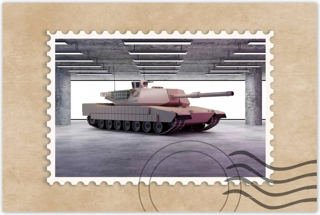 Poszterek 120x80 Nehéz tank a parkolóban