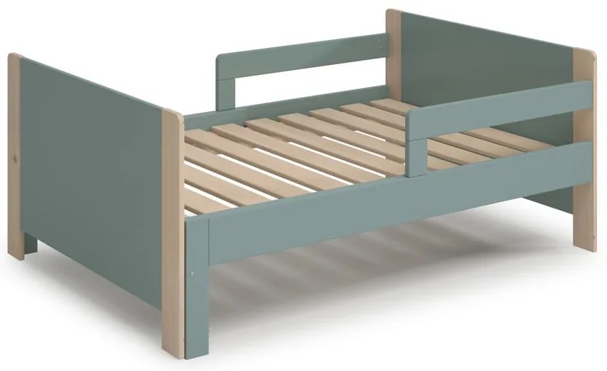 Zöld-natúr színű bővíthető gyerekágy 90x140/190 cm Willi – Marckeric