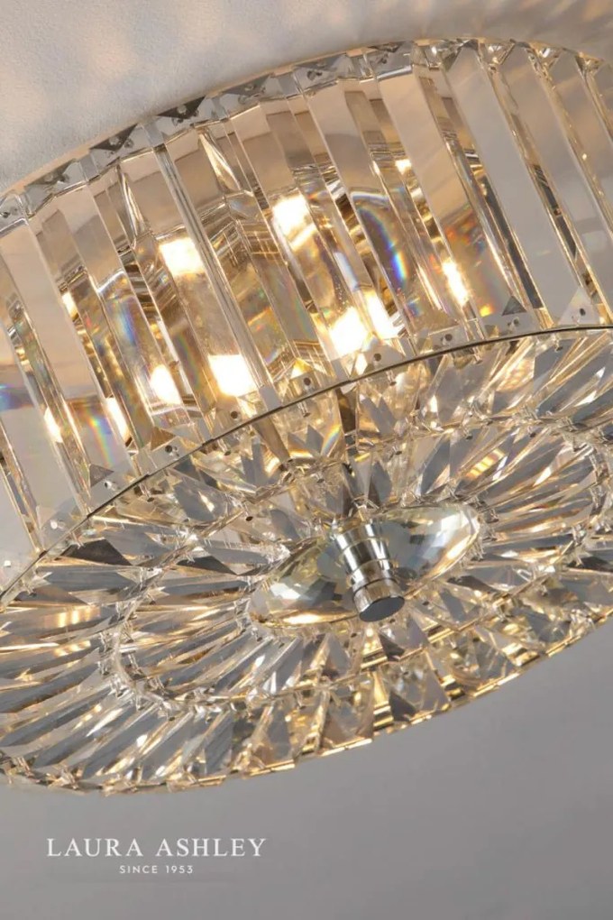 LAURA ASHLEY 3756211-Q FERNHURST Kristály Mennyezeti Lámpa Fehér, Csiszolt Króm G9 IP20