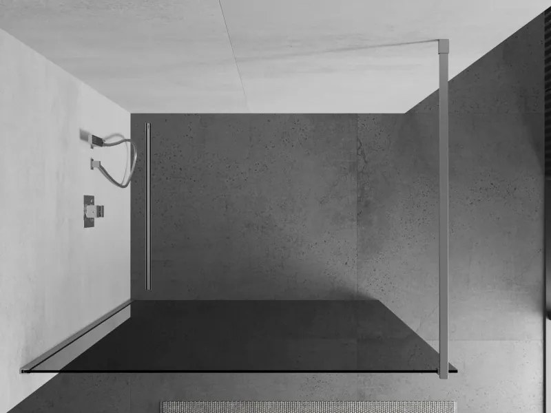 Mexen Kioto zuhanyparaván 100x200 cm 8 mm, króm profil, szürke üveg, 800-100-101-01-40
