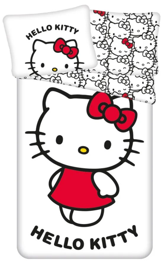 Hello Kitty White ágyneműhuzat 140×200cm, 70×90 cm