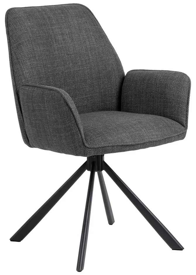 Sötétszürke kárpitozott karfás étkezőfotel szett 2 db-os Glenda – Actona