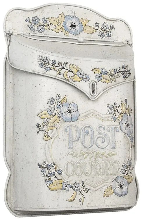 Vintage Fém postaláda színes virágokkal