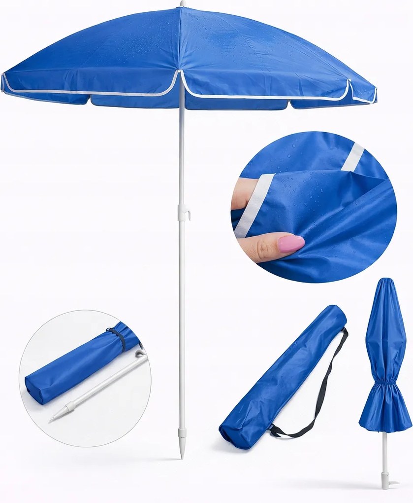 Kerti Strand Napernyő Teraszra Kék Búzavirág 160 cm