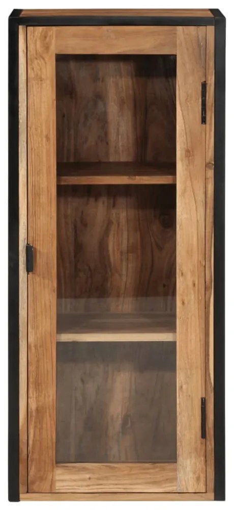 tömör akácfa és vas fürdőszobai fali szekrény 40 x 30 x 90 cm