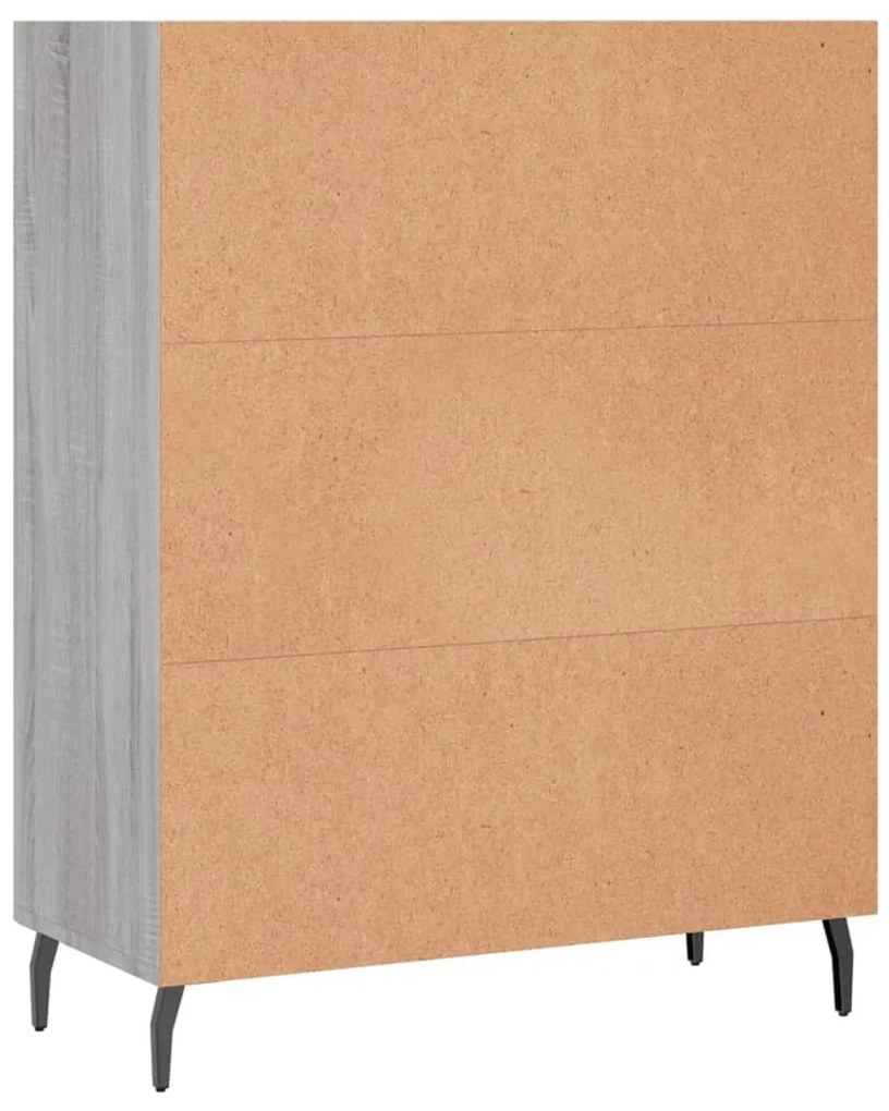 szürke sonoma színű szerelt fa polcos szekrény 69,5x32,5x90 cm