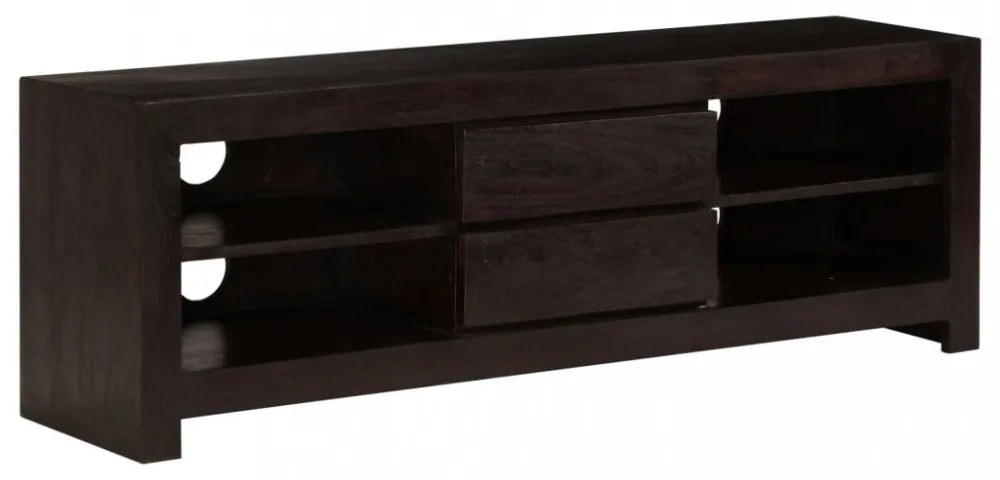 sötétbarna tömör akácfa TV-szekrény 120 x 30 x 40 cm