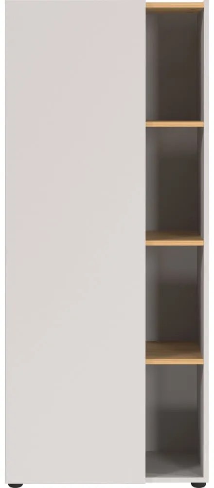 Krémszínű könyvespolc tölgyfa dekorral 61x145x34 cm Adrano – Germania