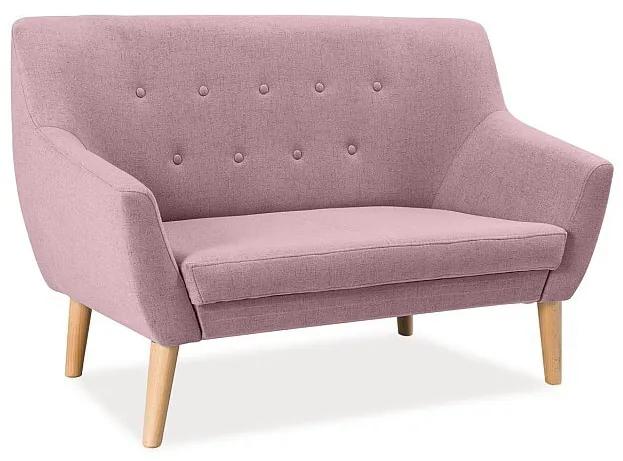 Kétszemélyes kanapé rózsaszín/bükk AMBER