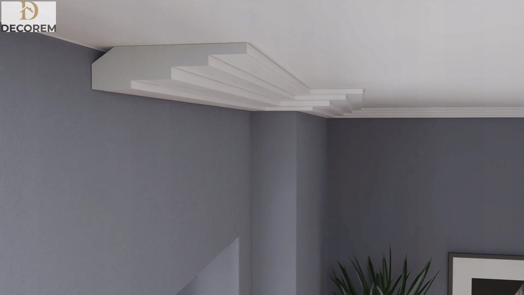 Mennyezeti díszléc DLSU4 5cm x 20cm párkány díszléc Xps Decorem