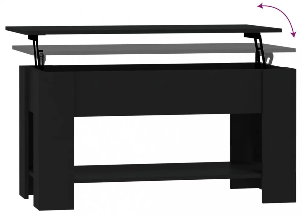 fekete szerelt fa dohányzóasztal 101 x 49 x 52 cm