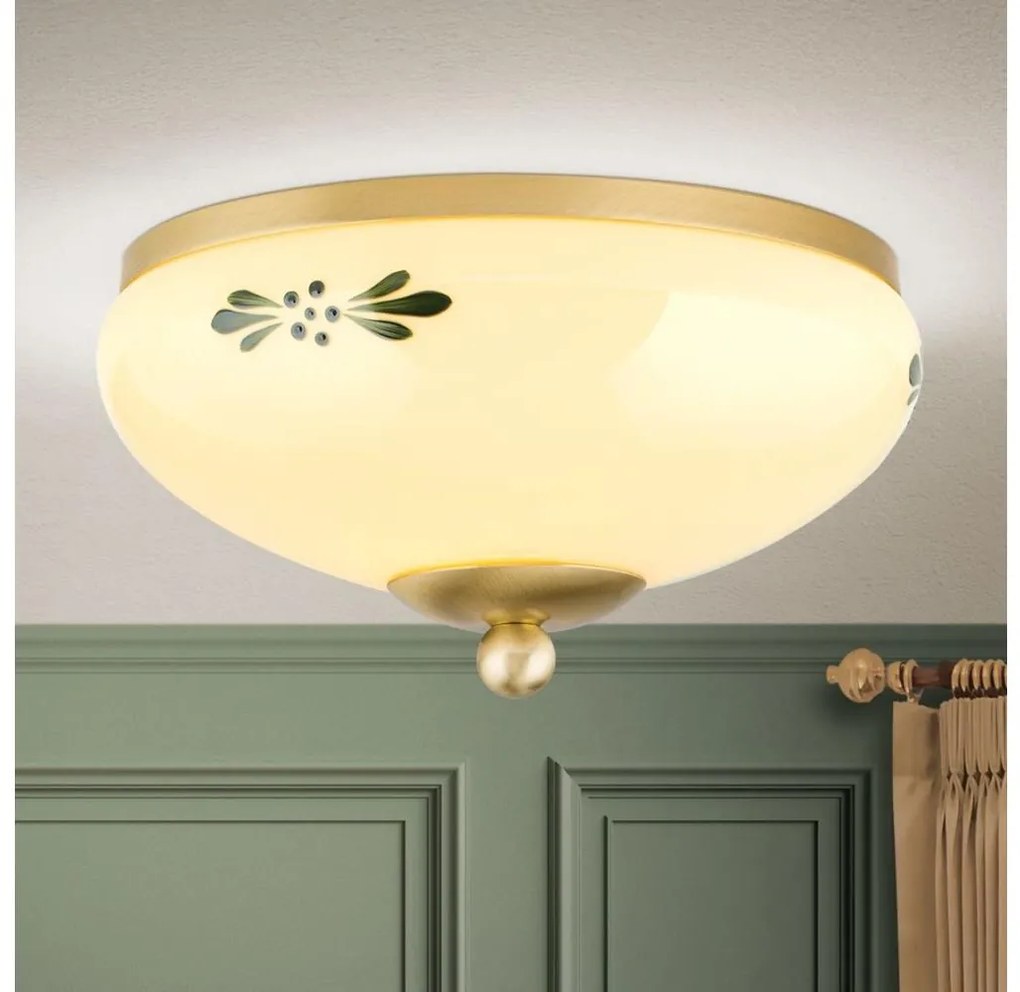 Orion DL 7-672 - Mennyezeti lámpa LANDHAUS 1xE27/60W/230V átm. 21 cm réz/bézs