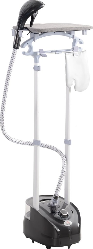 HOMCOM 1950W 2L Függőleges Gőzölő Vasaló 11 Állítható Hőmérséklettel és Kihúzható Rúddal - Függőleges Vasaló Központ Otthoni Irodához, Fekete | Aosom