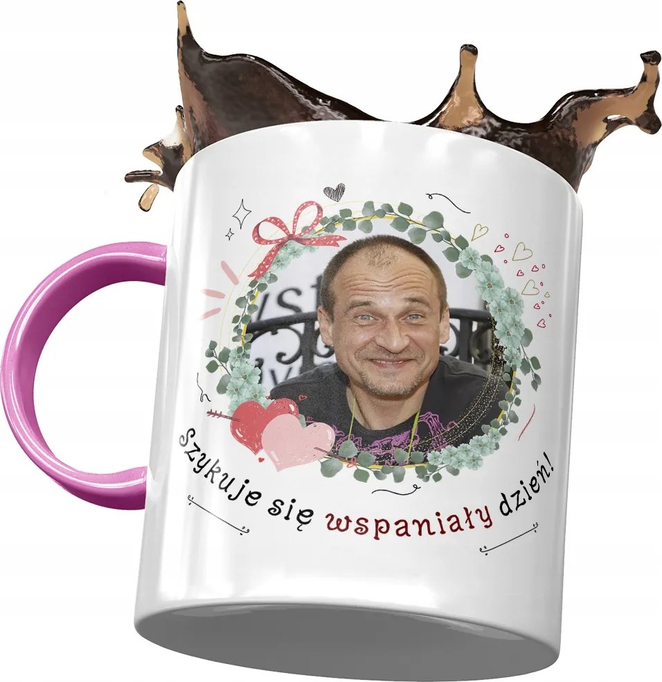 Rózsaszín Pawel Kukiz Kukiz 15 Bögre Ajándék Nyomtatott Fotóval