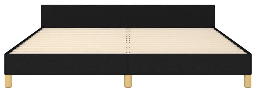 fekete szövet ágykeret matrac nélkül 160 x 200 cm