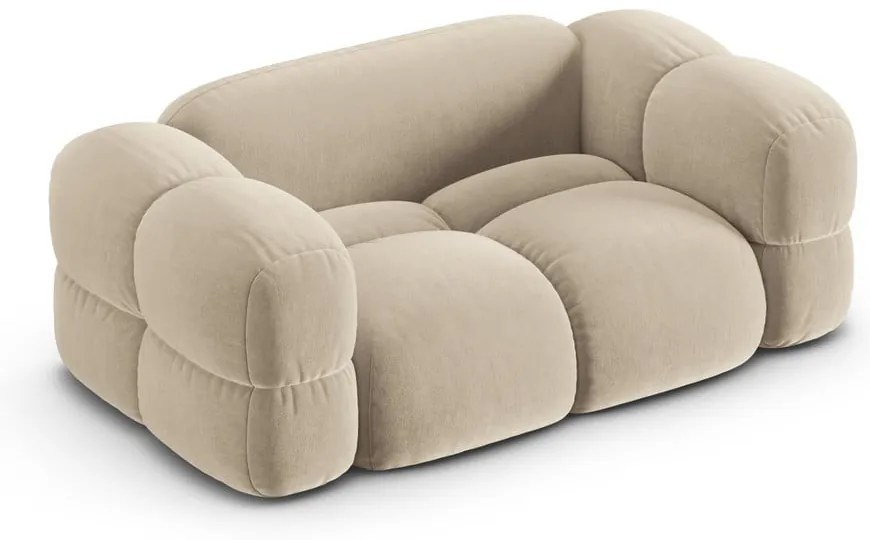 Bézs bársony kanapé 180 cm Loretto – Cosmopolitan Design