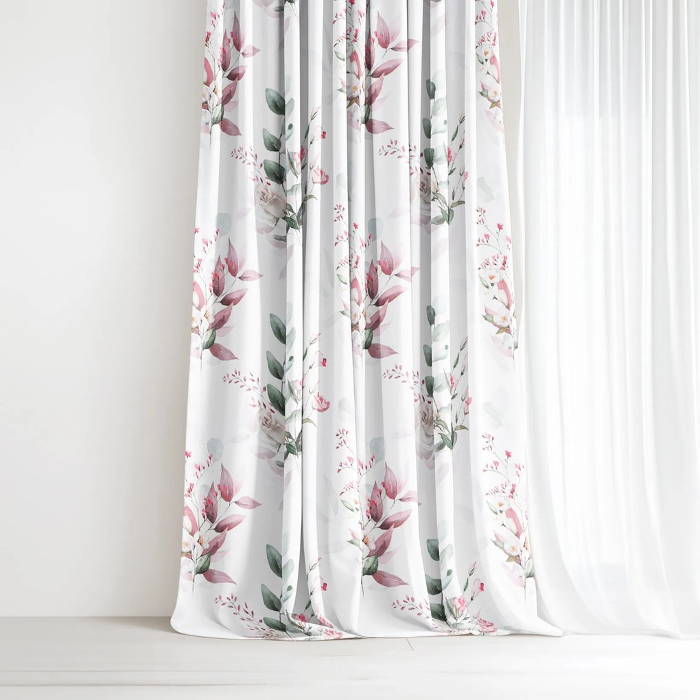 Goldea pamut drapéria deluxe - zsenge rózsák 140x160 cm