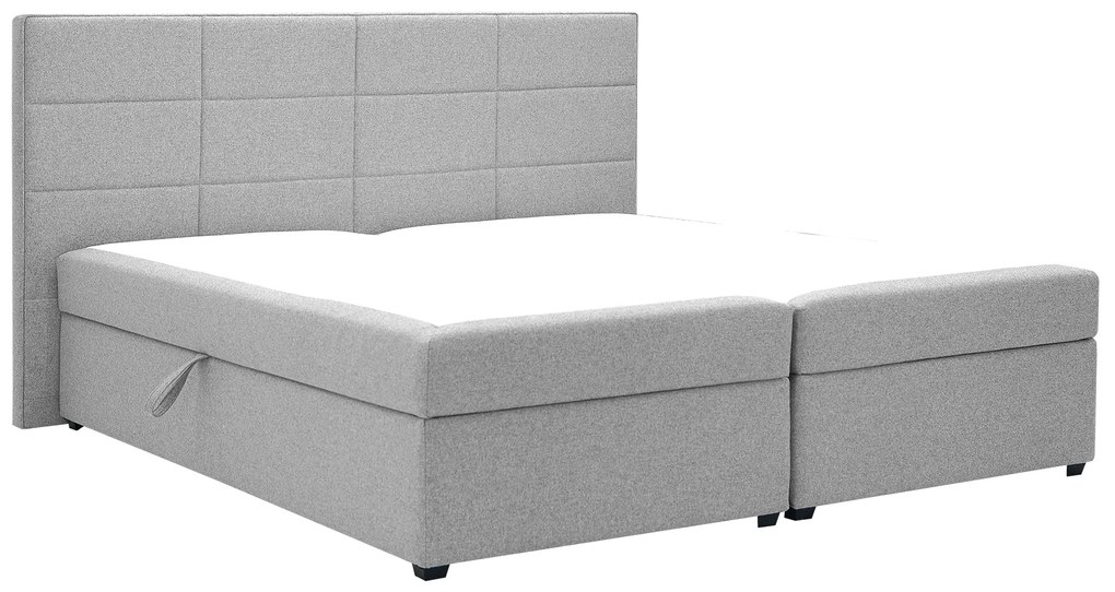 Franciaágy Boxspring 180 cm Revenant (világosszürke) (ágyráccsal és matraccal) (tárolóhellyel). 1098563