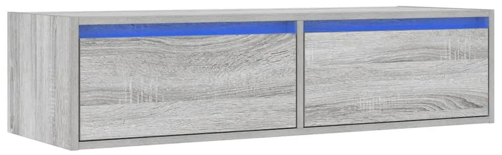 TV szekrény LED világítással szürke sonoma 100X35,5x25 cm