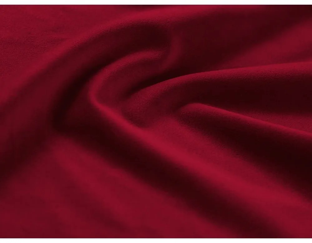 Piros bársony kinyitható tárolóhelyes sarokkanapé (bal oldali-U alakú) Kyoto – Cosmopolitan Design