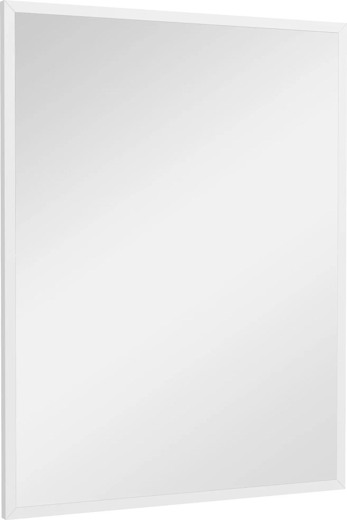 HOMCOM Téglalap alakú Tükör Fürdőszobai Tükör 70x90 cm Dekoratív Fali Tükör Nappaliba, Előszobába, Gondolom vagy Függőleges Használatra Fehér | Aosom