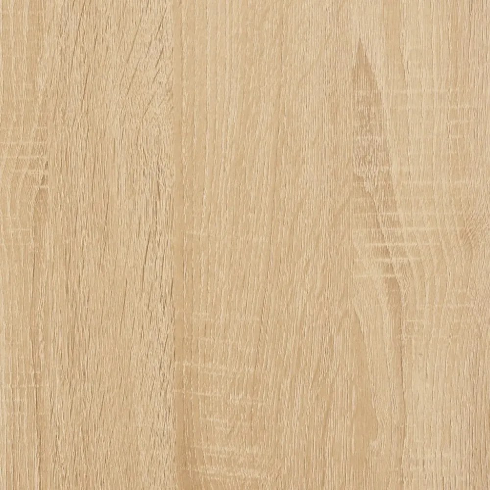 sonoma tölgy színű szerelt fa ágykeret fejtámlával 200 x 200 cm