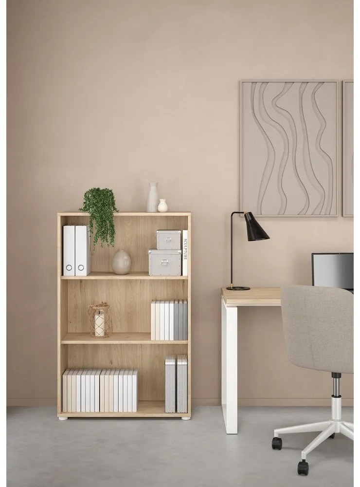 Natúr színű könyvespolc tölgyfa dekorral 80x124 cm Sign – Tvilum