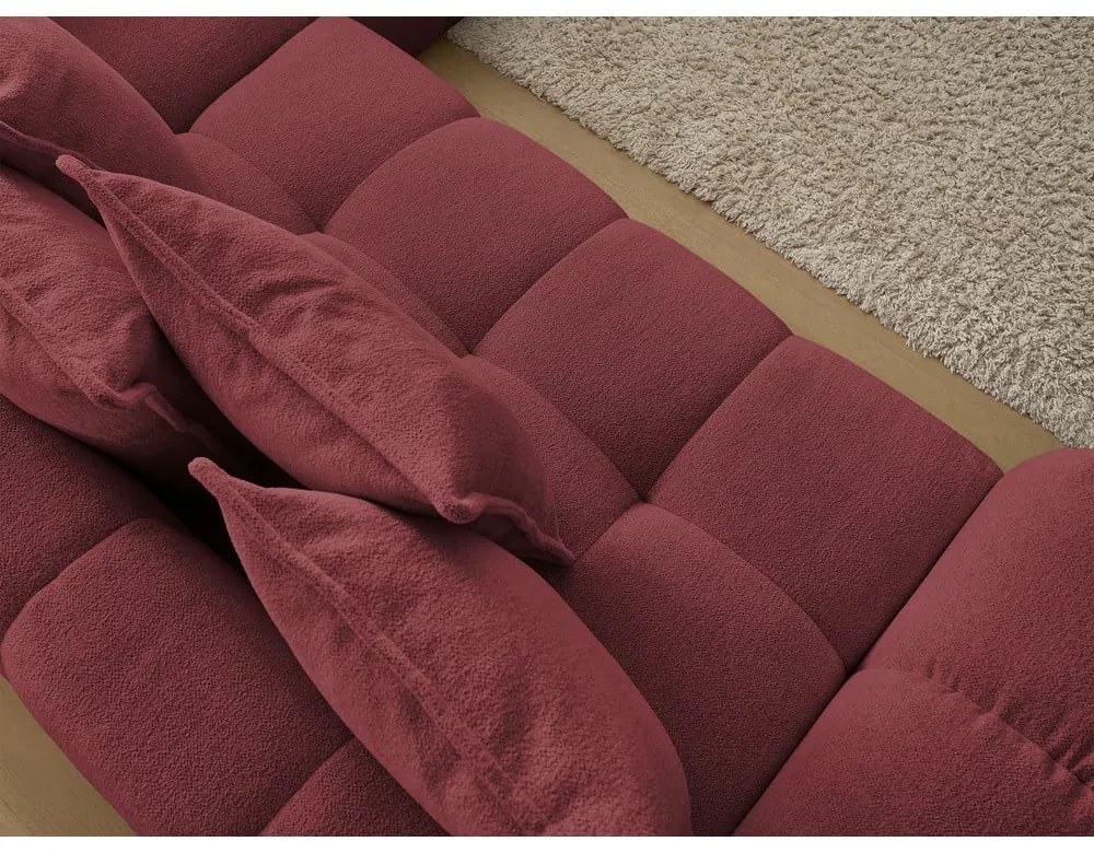 Borvörös zsenília kinyitható-tárolóhelyes sarokkanapé (jobb oldali-L alakú) Everest – Bobochic Paris