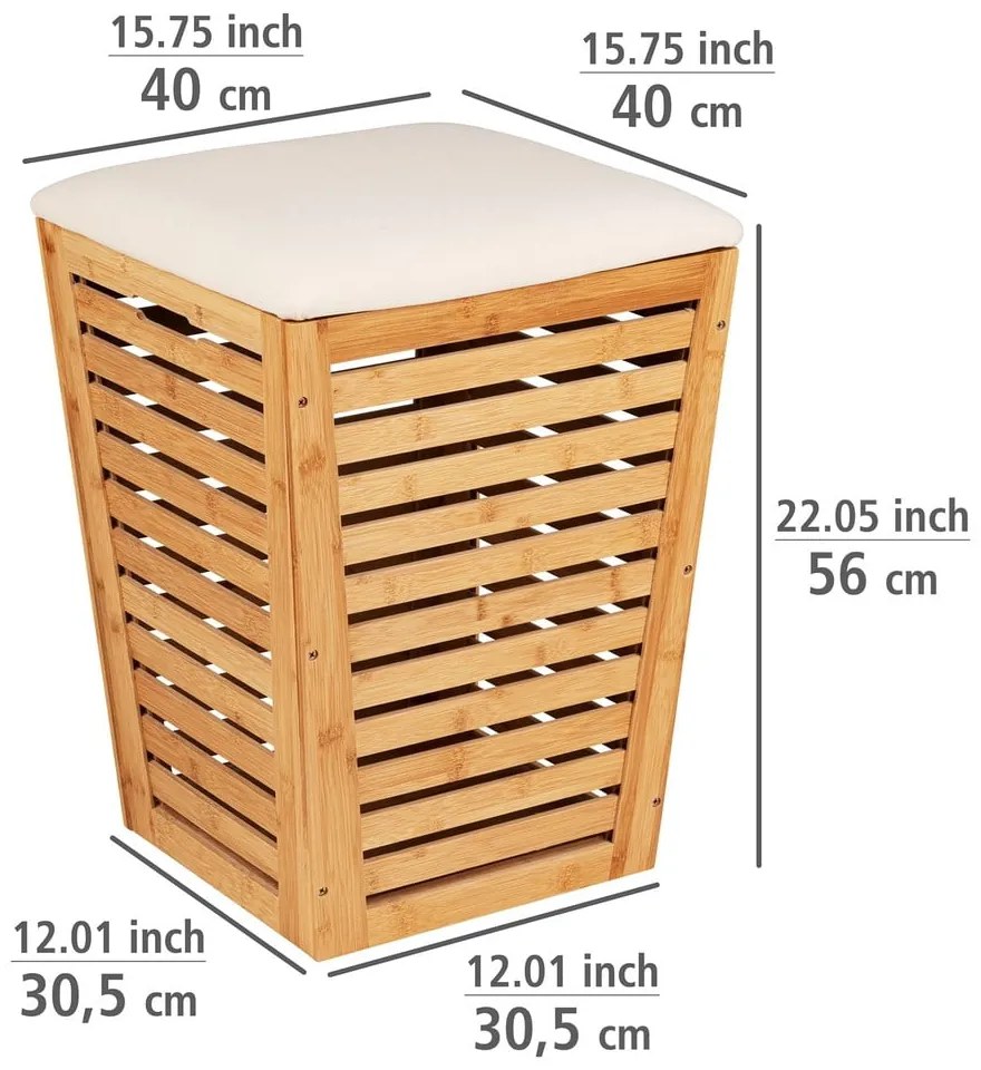 Bambusz szennyeskosár 55 l - Wenko