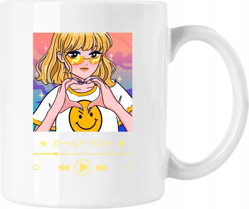 Anime Bögre Divatos Lány 6 Fehér 330ml