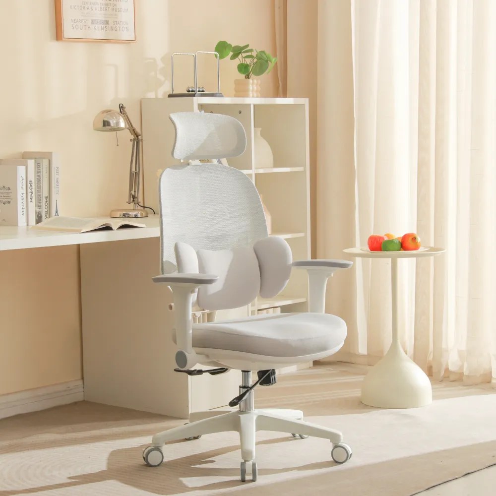 Irodai szék, szürke/fehér, ABRAMO