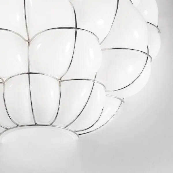 SIRU - Fali lámpa POUFF 1xE27/60W/230V króm/fehér Velencei üveg