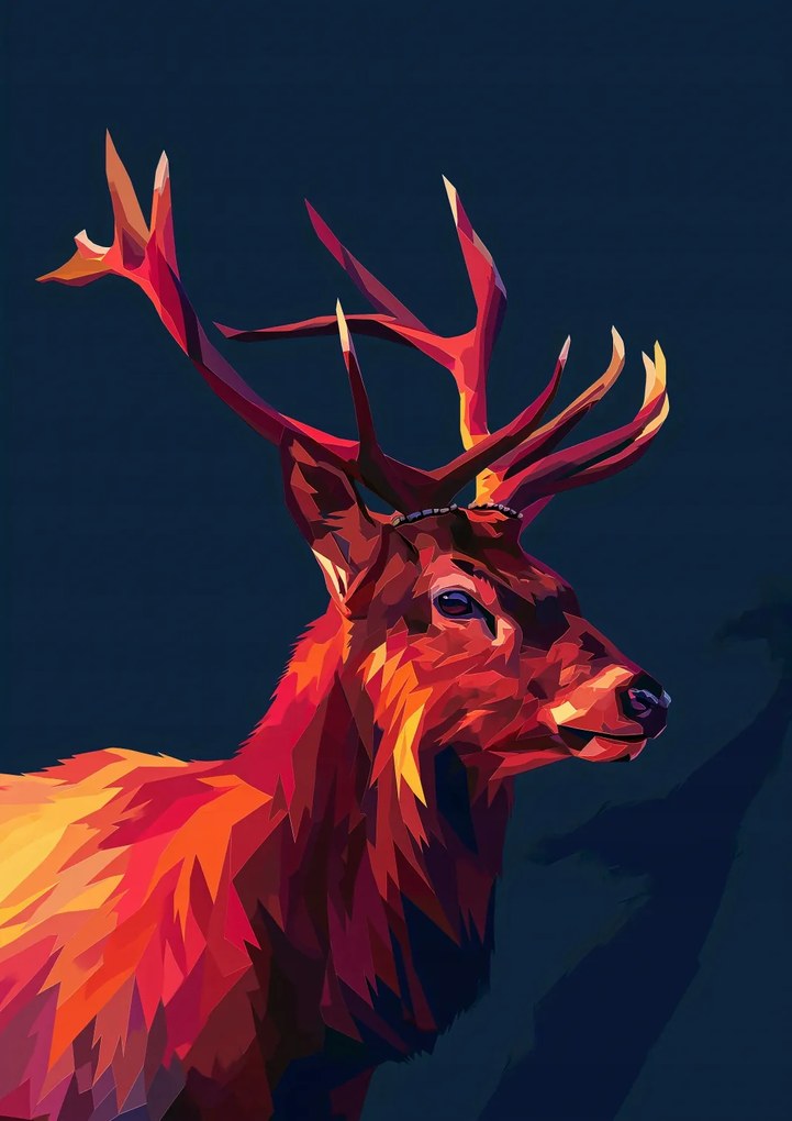 Poszter 21x29,7cm Szarvas a geometriában