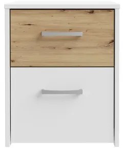 Éjjeliszekrény URO artisan tölgy/fehér