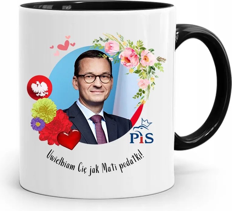 Bögre Fekete Politikusok Miniszterelnök Mateusz Morawiecki